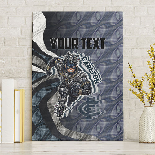 Personalised Carlton Canvas Wall Art Trippy Psychedelic Abstract Art Mascot Football Fans