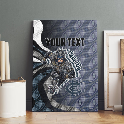 Personalised Carlton Canvas Wall Art Trippy Psychedelic Abstract Art Mascot Football Fans
