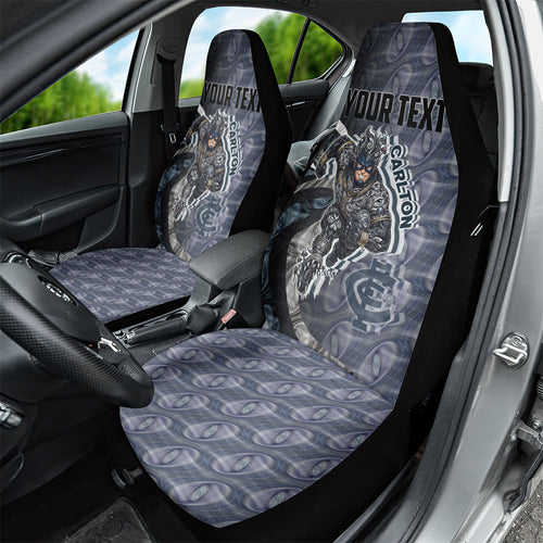 Personalised Carlton Car Seat Cover Trippy Psychedelic Abstract Art Mascot Football Fans