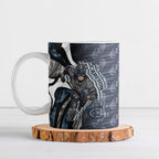 Personalised Carlton Ceramic Mug Trippy Psychedelic Abstract Art Mascot Football Fans