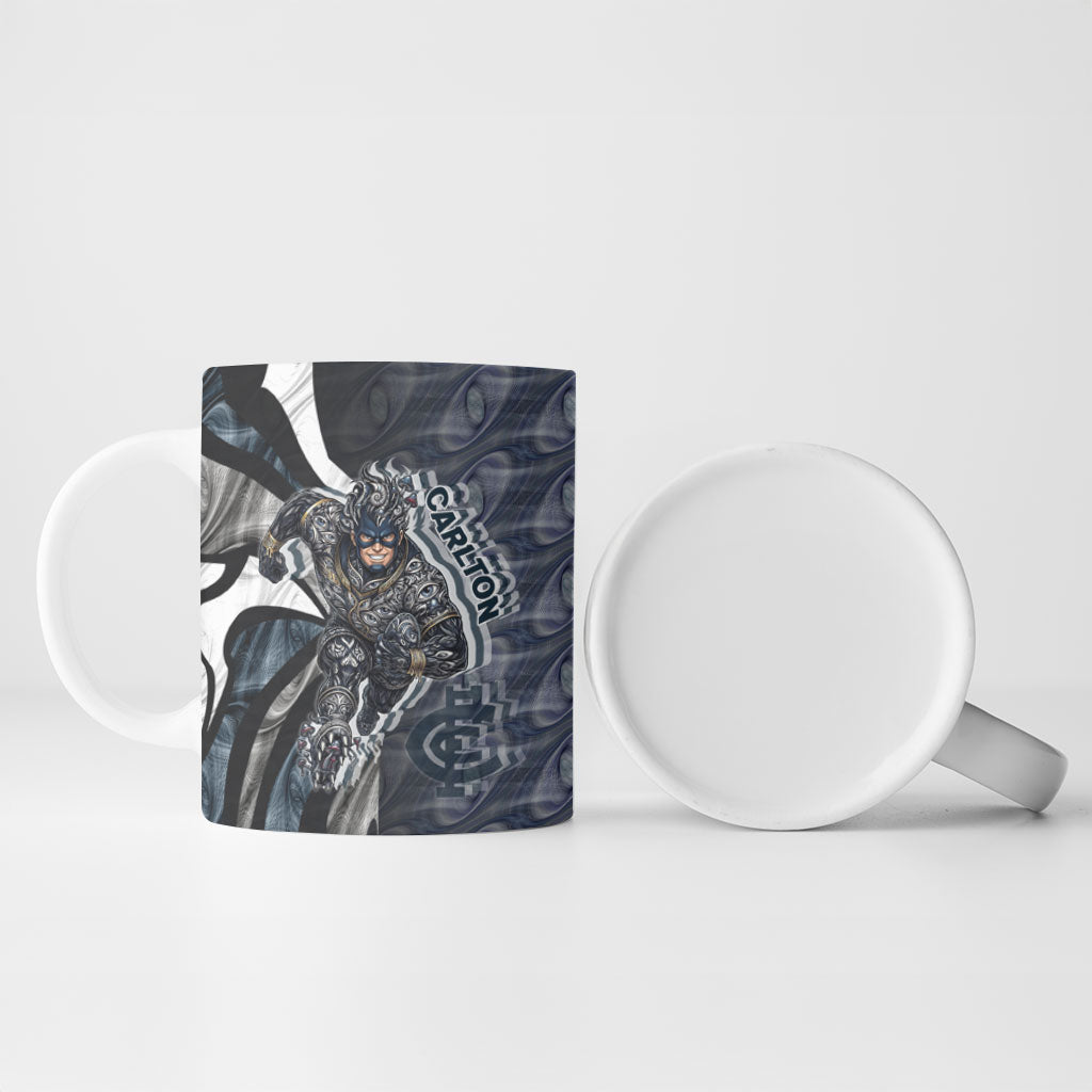 Personalised Carlton Ceramic Mug Trippy Psychedelic Abstract Art Mascot Football Fans