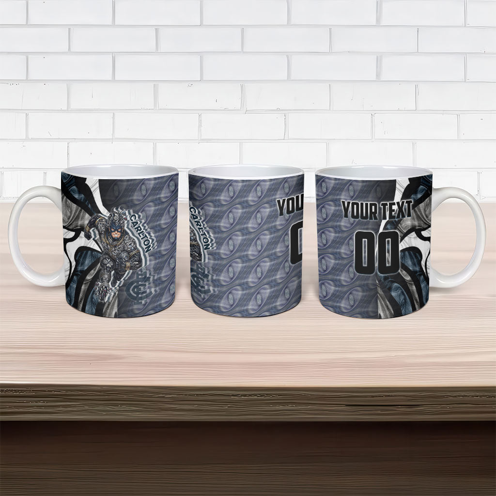 Personalised Carlton Ceramic Mug Trippy Psychedelic Abstract Art Mascot Football Fans