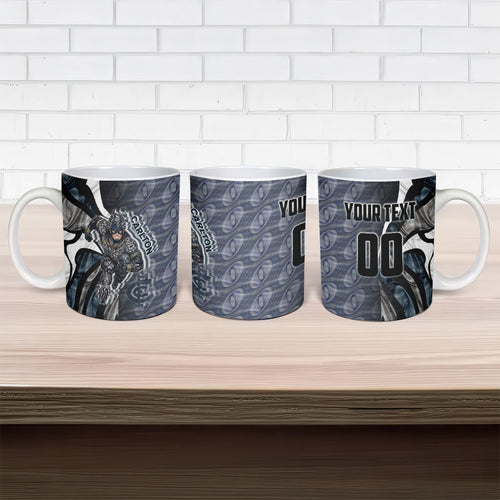 Personalised Carlton Ceramic Mug Trippy Psychedelic Abstract Art Mascot Football Fans