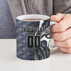 Personalised Carlton Ceramic Mug Trippy Psychedelic Abstract Art Mascot Football Fans