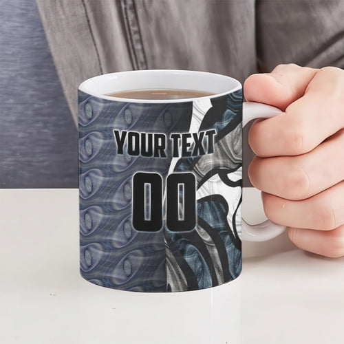 Personalised Carlton Ceramic Mug Trippy Psychedelic Abstract Art Mascot Football Fans
