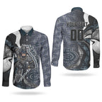 Personalised Carlton Couples Matching Short Sleeve Bodycon Dress and Long Sleeve Button Shirt Trippy Psychedelic Abstract Art Mascot Football Fans