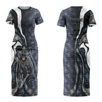 Personalised Carlton Couples Matching Short Sleeve Bodycon Dress and Long Sleeve Button Shirt Trippy Psychedelic Abstract Art Mascot Football Fans
