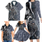 Personalised Carlton Family Matching Long Sleeve Bodycon Dress and Hawaiian Shirt Trippy Psychedelic Abstract Art Mascot Football Fans