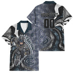 Personalised Carlton Family Matching Mermaid Dress and Hawaiian Shirt Trippy Psychedelic Abstract Art Mascot Football Fans