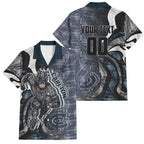 Personalised Carlton Family Matching Short Sleeve Bodycon Dress and Hawaiian Shirt Trippy Psychedelic Abstract Art Mascot Football Fans
