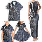 Personalised Carlton Family Matching Tank Maxi Dress and Hawaiian Shirt Trippy Psychedelic Abstract Art Mascot Football Fans