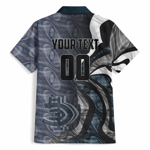 Personalised Carlton Hawaiian Shirt Trippy Psychedelic Abstract Art Mascot Football Fans