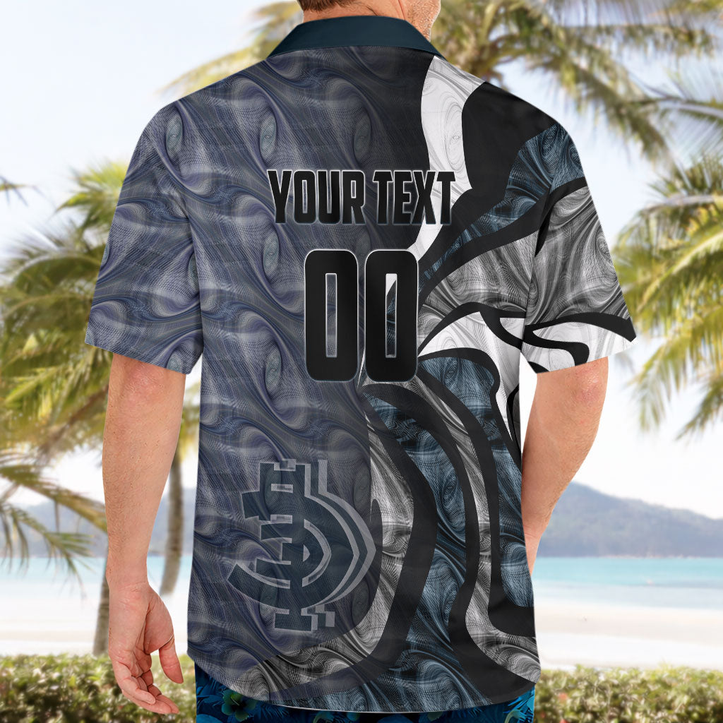 Personalised Carlton Hawaiian Shirt Trippy Psychedelic Abstract Art Mascot Football Fans