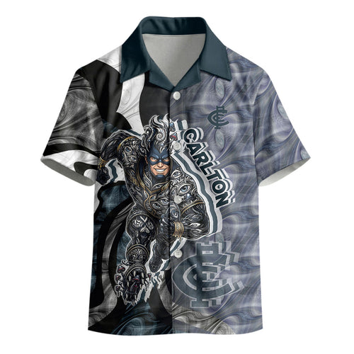 Personalised Carlton Kid Hawaiian Shirt Trippy Psychedelic Abstract Art Mascot Football Fans
