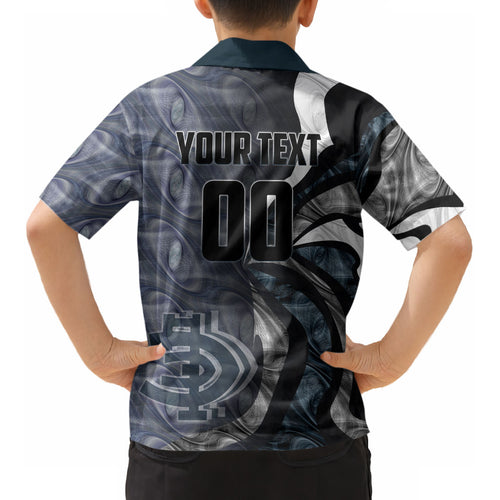 Personalised Carlton Kid Hawaiian Shirt Trippy Psychedelic Abstract Art Mascot Football Fans