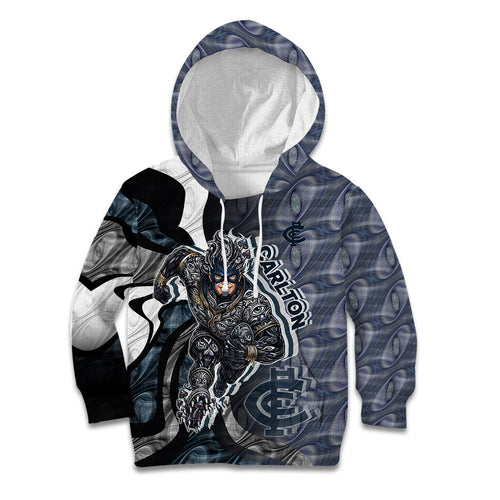 Personalised Carlton Kid Hoodie Trippy Psychedelic Abstract Art Mascot Football Fans