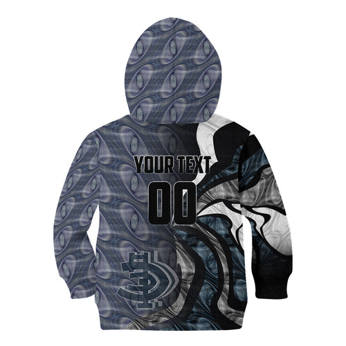 Personalised Carlton Kid Hoodie Trippy Psychedelic Abstract Art Mascot Football Fans