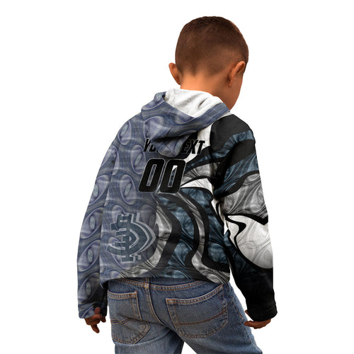 Personalised Carlton Kid Hoodie Trippy Psychedelic Abstract Art Mascot Football Fans