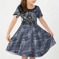 Personalised Carlton Kid Short Sleeve Dress Trippy Psychedelic Abstract Art Mascot Football Fans