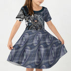Personalised Carlton Kid Short Sleeve Dress Trippy Psychedelic Abstract Art Mascot Football Fans