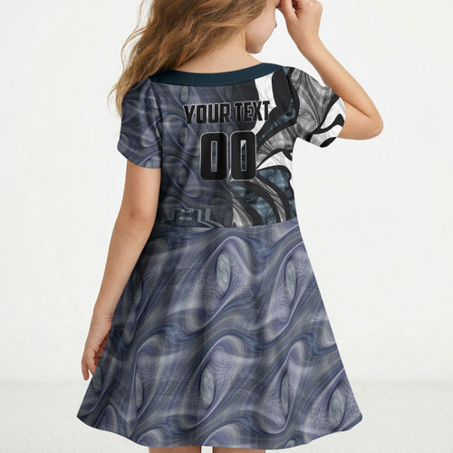Personalised Carlton Kid Short Sleeve Dress Trippy Psychedelic Abstract Art Mascot Football Fans