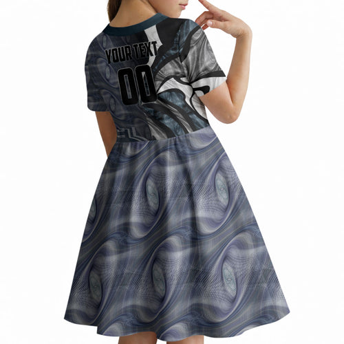 Personalised Carlton Kid Short Sleeve Dress Trippy Psychedelic Abstract Art Mascot Football Fans