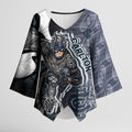 Personalised Carlton Kimono Sleeve Blouse Trippy Psychedelic Abstract Art Mascot Football Fans