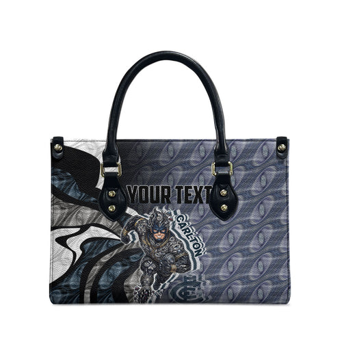Personalised Carlton Leather Bag Trippy Psychedelic Abstract Art Mascot Football Fans