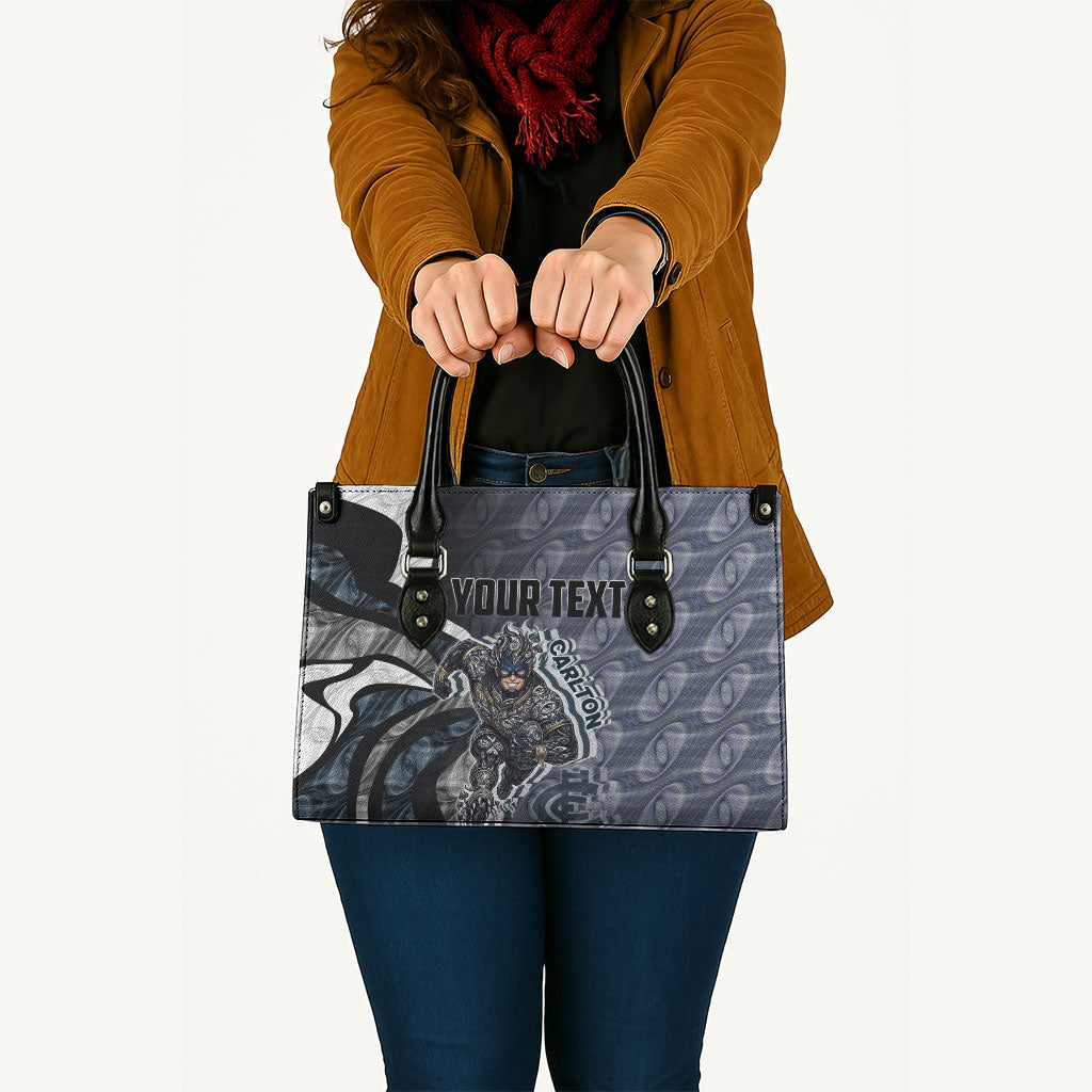 Personalised Carlton Leather Bag Trippy Psychedelic Abstract Art Mascot Football Fans