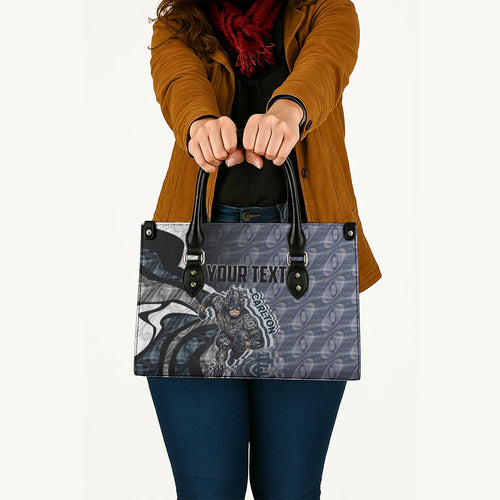 Personalised Carlton Leather Bag Trippy Psychedelic Abstract Art Mascot Football Fans