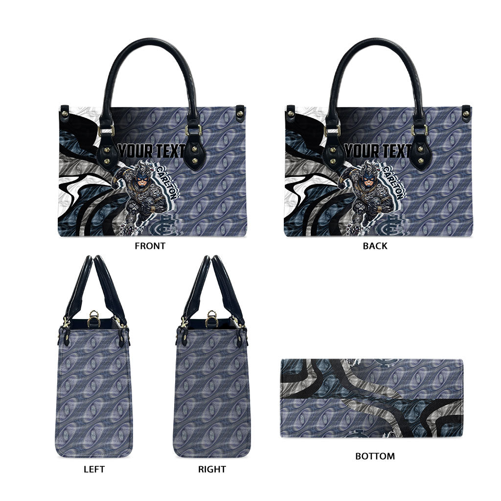 Personalised Carlton Leather Bag Trippy Psychedelic Abstract Art Mascot Football Fans