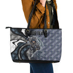Personalised Carlton Leather Tote Bag Trippy Psychedelic Abstract Art Mascot Football Fans