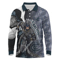 Personalised Carlton Long Sleeve Polo Shirt Trippy Psychedelic Abstract Art Mascot Football Fans