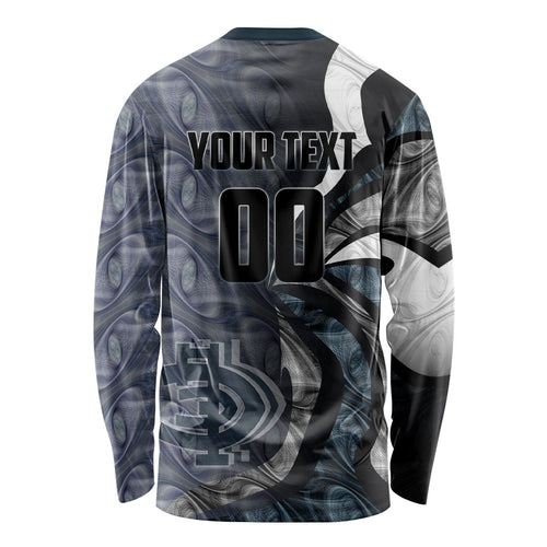 Personalised Carlton Long Sleeve Shirt Trippy Psychedelic Abstract Art Mascot Football Fans