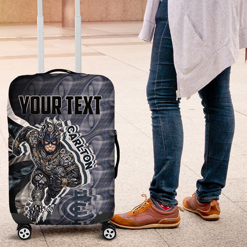 Personalised Carlton Luggage Cover Trippy Psychedelic Abstract Art Mascot Football Fans