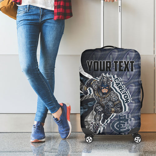 Personalised Carlton Luggage Cover Trippy Psychedelic Abstract Art Mascot Football Fans