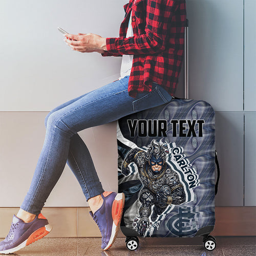 Personalised Carlton Luggage Cover Trippy Psychedelic Abstract Art Mascot Football Fans