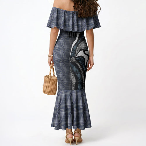 Personalised Carlton Mermaid Dress Trippy Psychedelic Abstract Art Mascot Football Fans