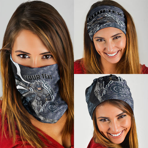 Personalised Carlton Neck Gaiter Trippy Psychedelic Abstract Art Mascot Football Fans