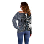 Personalised Carlton Off Shoulder Sweater Trippy Psychedelic Abstract Art Mascot Football Fans