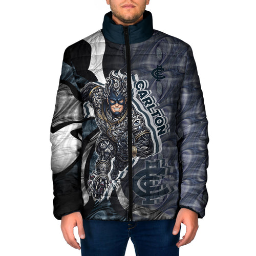 Personalised Carlton Padded Jacket Trippy Psychedelic Abstract Art Mascot Football Fans