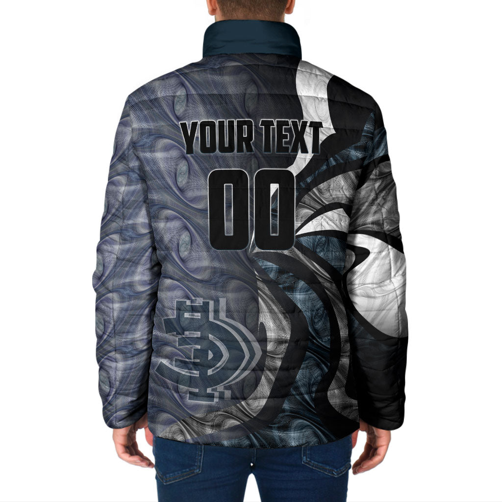 Personalised Carlton Padded Jacket Trippy Psychedelic Abstract Art Mascot Football Fans