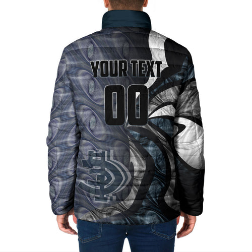 Personalised Carlton Padded Jacket Trippy Psychedelic Abstract Art Mascot Football Fans