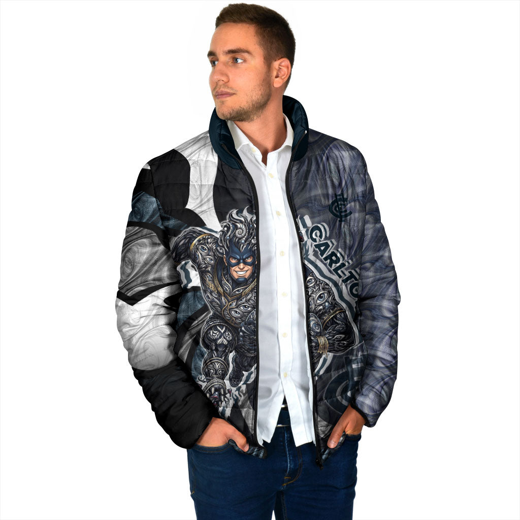 Personalised Carlton Padded Jacket Trippy Psychedelic Abstract Art Mascot Football Fans