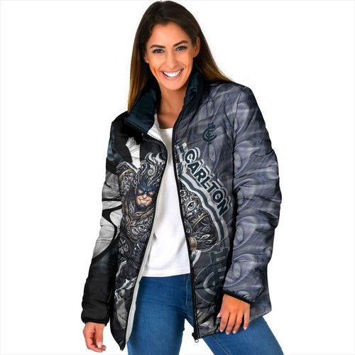 Personalised Carlton Padded Jacket Trippy Psychedelic Abstract Art Mascot Football Fans