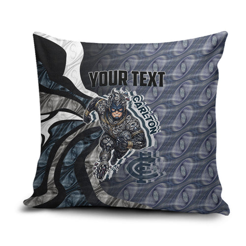 Personalised Carlton Pillow Cover Trippy Psychedelic Abstract Art Mascot Football Fans