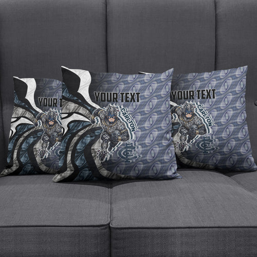 Personalised Carlton Pillow Cover Trippy Psychedelic Abstract Art Mascot Football Fans