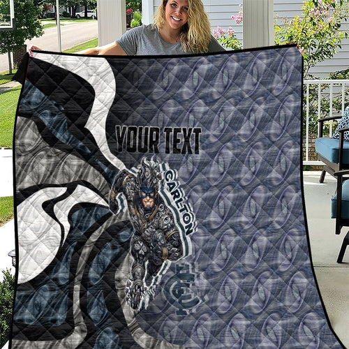Personalised Carlton Quilt Trippy Psychedelic Abstract Art Mascot Football Fans