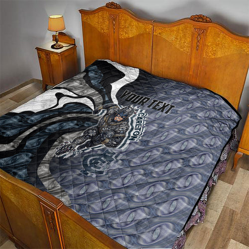 Personalised Carlton Quilt Trippy Psychedelic Abstract Art Mascot Football Fans