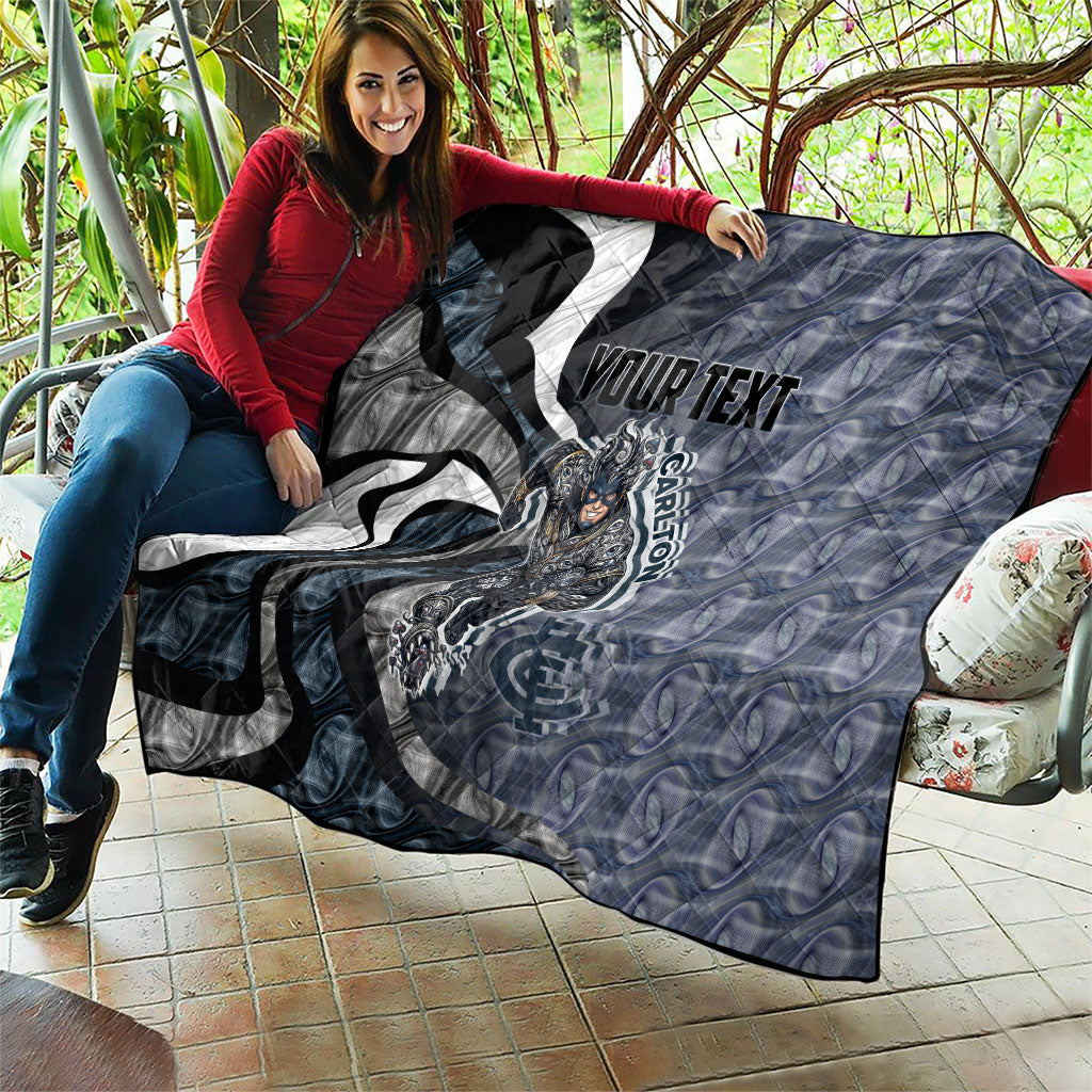 Personalised Carlton Quilt Trippy Psychedelic Abstract Art Mascot Football Fans
